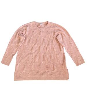 J.Jill‎ Women's Pink Cable Knit Tunic Sweater Size L